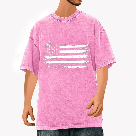 Inverlee 4th of July Shirts for Men Patriotic Red White and Blue Graphic Tees Athletic Crew Neck Top Muscle Short Sleeve T Shirt