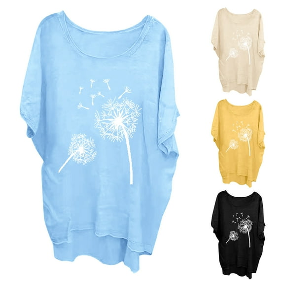 Inverlee Blouses Women Dressy Casual Short Sleeve Tops Trendy Loose Fit Solid Color Shirts Lightweight Work Tunic Top