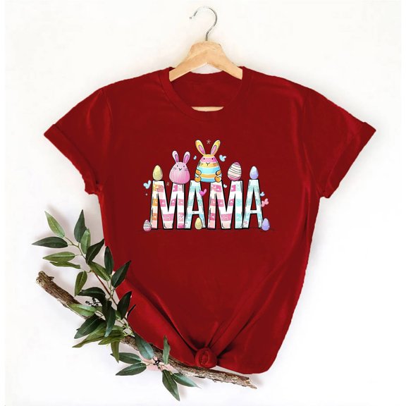 Inverlee Easter Shirts for Women Bunny Eggs Graphic Tees Loose Fit Short Sleeve T Shirts Blouses Athletic Crewneck Holiday Tops