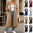 thumbnail image 1 of Inverlee Full Zip Hooded Maxi Length Sweatshirt Coats Drawstring Hem Side Pocket Long Outerwear Streetwear Oversized Warm Lounge Cardigans, 1 of 8