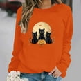 thumbnail image 1 of Inverlee Halloween Sweatshirts Women Cute Pumpkin Ghost Graphic T-shirt Going Out Crewneck Sweatshirt Long Sleeve Holiday Pullover Tops Halloween Gifts, 1 of 6