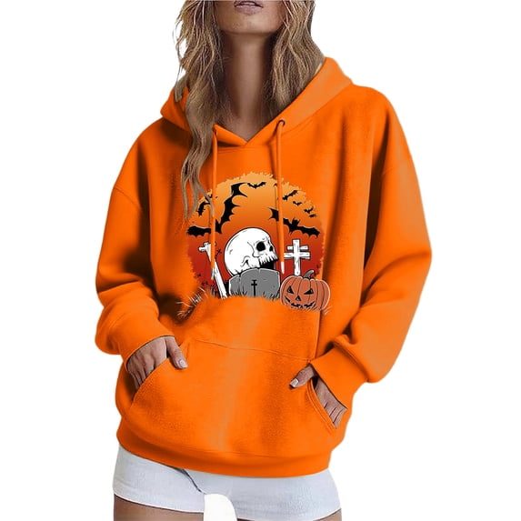 Inverlee Halloween Sweatshirts Women Funny Pumpkin Ghost Graphic Hoodies Loose Fit Crewneck Sweatshirt Long Sleeve Dressy Casual Pullover Tops Halloween Gifts