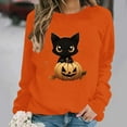 thumbnail image 1 of Inverlee Halloween Sweatshirts Women Funny Pumpkin Ghost Graphic T-shirt Loose Fit Crewneck Sweatshirt Long Sleeve Dressy Casual Pullover Tops Halloween Clothes, 1 of 6