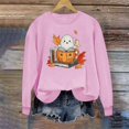 thumbnail image 1 of Inverlee Halloween Sweatshirts Women Funny Pumpkin Ghost Graphic T-shirt Stretch Round Neck Sweatshirt Long Sleeve Holiday Pullover Tops Halloween Clothes, 1 of 4