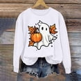 thumbnail image 1 of Inverlee Halloween Sweatshirts for Women Plus Size Pumpkin Ghost Graphic T-shirt Trendy Round Neck Sweatshirt Long Sleeve Holiday Pullover Tops Halloween Costumes, 1 of 5