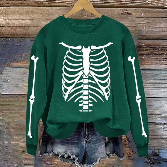 Inverlee Halloween Sweatshirts for Women Plus Size Pumpkin Ghost Graphic T-shirt Work Round Neck Sweatshirt Long Sleeve Dressy Casual Pullover Tops Halloween Clothes