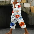 thumbnail image 1 of Inverlee Plus Size Capri Harem Pants for Women Trendy Casual Floral Print Bottoms Summer Baggy Wide Leg Trousers, 1 of 5