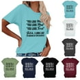 thumbnail image 1 of Inverlee T Shirts Women V Neck Dressy Casual Short Sleeve Tops Plus Size Funny Letter Print Shirts Classic Work Tunic Blouse Tee Summer Fashion, 1 of 4