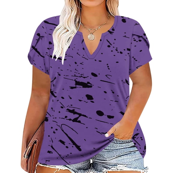 Inverlee T Shirts Women V Neck Trendy Short Sleeve Tops Eyelet Hollow Out Loose Fit Solid Color Shirts Soft Vacation Tunic Blouse Tee