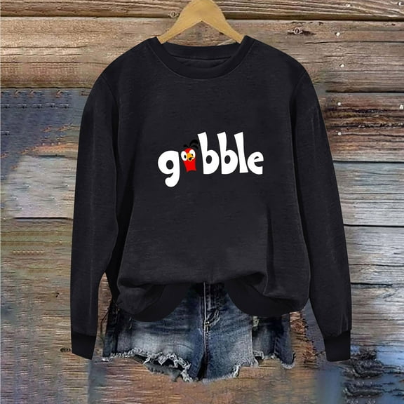 Inverlee Thanksgiving Sweatshirts Women Cute Turkey Pumpkin Print Sweatshirt Casual Long Sleeve Gifts Shirts Crewneck Holiday Pullover Tops