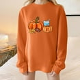 thumbnail image 1 of Inverlee Thanksgiving Sweatshirts for Women Plus Size Turkey Pumpkin Graphic Sweatshirt Trendy Long Sleeve Work Shirts Crewneck Tunic Pullover Tops, 1 of 5