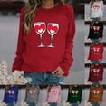 thumbnail image 1 of Inverlee Valentine's Day Sweatshirt Women Cute Love Heart Print Sweatshirts Oversized Pullover Sweater Tops Round Neck Holiday Valentine's Day Gifts, 1 of 6