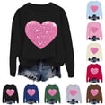 thumbnail image 1 of Inverlee Valentines Day Sweatshirt Women Cute Love Heart Graphic Sweatshirts Soft Pullover Sweater Tops Round Neck Dressy Casual Valentine's Day Gifts, 1 of 4