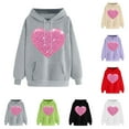 thumbnail image 1 of Inverlee Valentines Day Sweatshirt Women Sweet Love Heart Graphic Sweatshirts Trendy Pullover Sweater Tops Round Neck Gifts Long Sleeve Tops for Women, 1 of 5