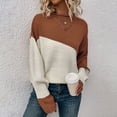 Inverlee Women's Boat Neck Color Block Sweaters Long Sleeve Drop ...