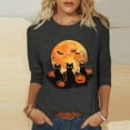 thumbnail image 1 of Inverlee Women's Halloween Shirts Cute Pumpkin Ghost Print Tees Classic Round Neck T-shirt 3/4 Sleeve Dressy Casual Blouse Tops Halloween Clothes, 1 of 5