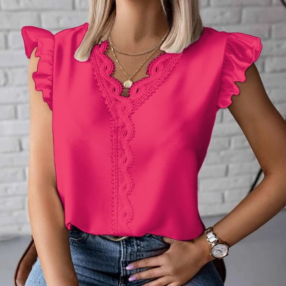 Inverlee Womens Blouses Plus Size Short Sleeve Tops Casual Loose Fit Solid Color Shirts Soft Work Tunic Top