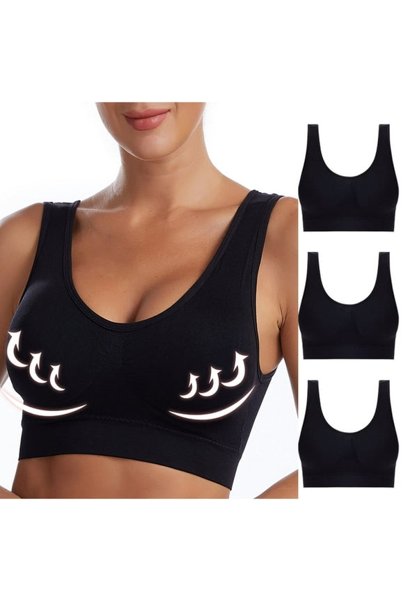 Womens Bras Wirefree Lift T-shirt Bras Seamless Comfy Bralettes Elegant Daily Full Figure Bras Valentines Days Gifts 3 Pack Bras