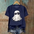 thumbnail image 1 of Inverlee Womens Halloween Shirts Cute Pumpkin Ghost Graphic Tees Work Crewneck T-shirt Short Sleeve Tunic Blouse Tops Halloween Costumes, 1 of 3