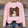 thumbnail image 1 of Inverlee Womens Halloween Sweatshirts Cute Pumpkin Ghost Graphic T-shirt Going Out Round Neck Sweatshirt Long Sleeve Tunic Pullover Tops Halloween Costumes, 1 of 4