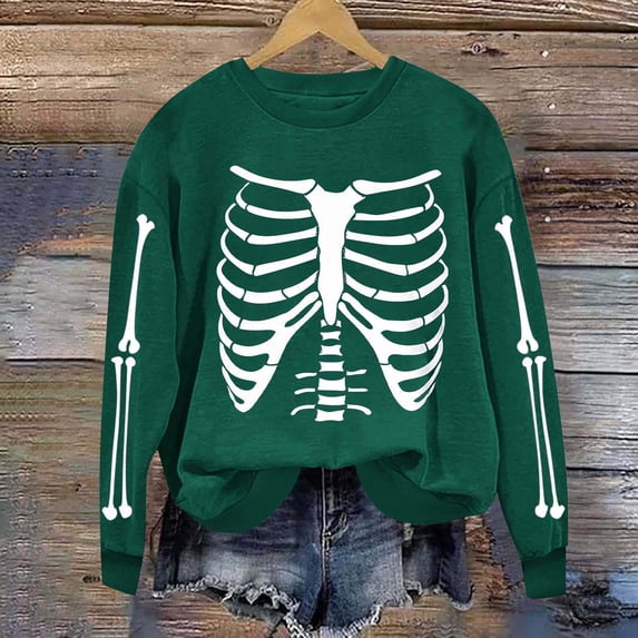 Inverlee Womens Halloween Sweatshirts Funny Pumpkin Ghost Graphic T-shirt Work Round Neck Sweatshirt Long Sleeve Holiday Pullover Tops Halloween Costumes