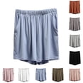 thumbnail image 1 of Inverlee Womens Modal Elastic Waist Shorts Loose Fit Casual Loungewear Pants Comfortable Daily Home Wear Bottoms Coffee M, 1 of 5