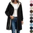 thumbnail image 1 of Inverlee Womens Sherpa Lined Hooded Coat Zip Up Long Jacket Winter Warm Outerwear Black (S-3XL), 1 of 8