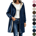 thumbnail image 1 of Inverlee Womens Sherpa Lined Hooded Coat Zip Up Long Jacket Winter Warm Outerwear Navy (S-3XL), 1 of 9