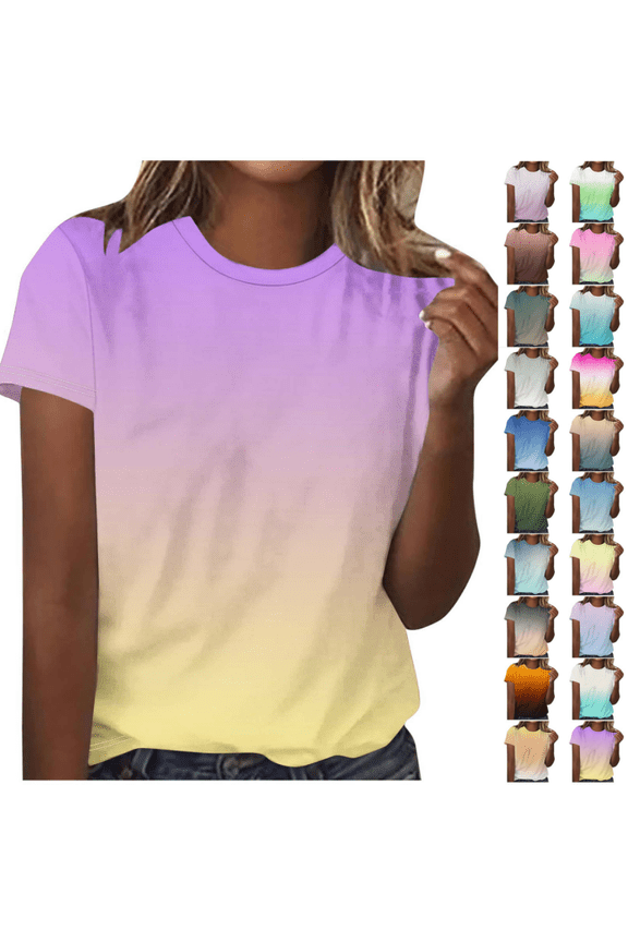 Womens Solid Green Crew Neck T-Shirts Short Sleeve Loose Fit Tops Casual Everyday Tees Army Green XXXL