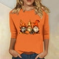 thumbnail image 1 of Inverlee Womens Thanksgiving Shirts Plus Size Turkey Pumpkin Graphic Tees Comfy 3/4 Sleeve Stretch T-shirts Crewneck Tunic Blouse Tops, 1 of 4
