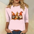 thumbnail image 1 of Inverlee Womens Thanksgiving Shirts Plus Size Turkey Pumpkin Graphic Tees Comfy 3/4 Sleeve Stretch T-shirts Crewneck Tunic Blouse Tops, 1 of 4