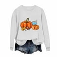 thumbnail image 1 of Inverlee Womens Thanksgiving Sweatshirts Cute Turkey Pumpkin Graphic Sweatshirt Fall Long Sleeve Gifts Shirts Round Neck Dressy Casual Pullover Tops, 1 of 3