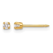 Inverness 14k Polished 2.4mm .10 carat Lab Grown Diamond Short Post Piercing Earrings