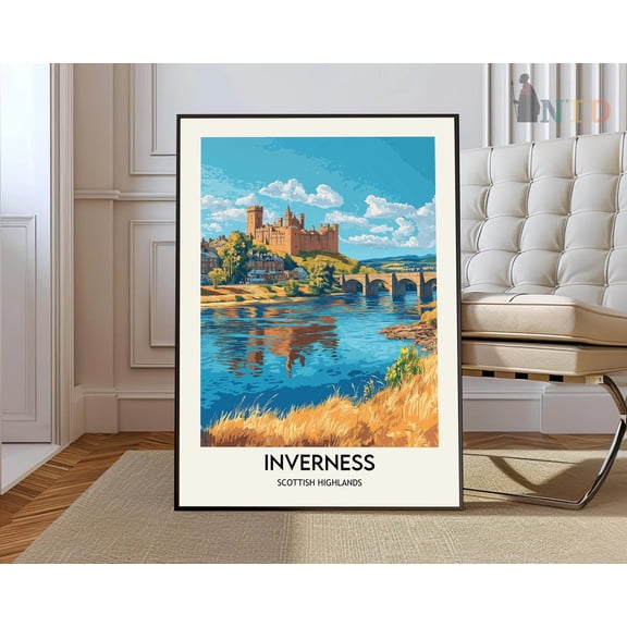 Inverness Scottish Highlands Poster, Unframed Paper Poster 8x10in