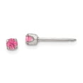 thumbnail image 1 of Inverness Stainless Steel 3mm Rose Crystal Earrings in Stainless Steel, 1 of 3