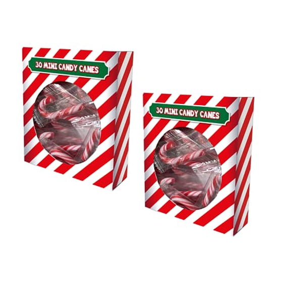 Invero 60 Pack of Mini Christmas Tree Peppermint Candy Cane Sweets Christmas Decoration Stocking Box Set