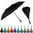 thumbnail image 1 of The Inversa Large 48" Inversa Self Standing Windproof Inverted Reversible Umbrella, Double Layer Canopy Lightweight Travel Umbrella For Women and Men, Portable Umbrella Reverse Close - Black, 1 of 7