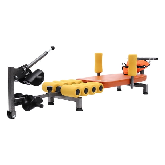 Inversion Table with Wheels, Adjustable Height Neck and Back Stretcher, Home Spinal Decompression Therapy Equipment with Head Support Strap