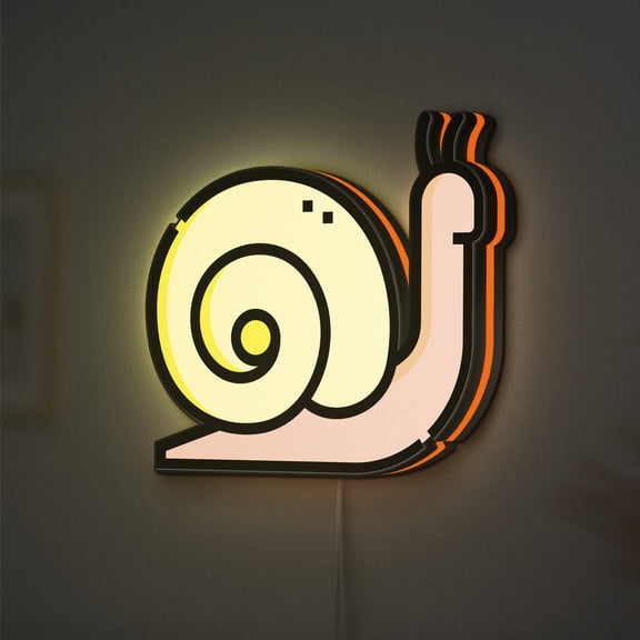 Invertebrate LED Lightbox - Wild Snail Mollusc Decor, Custom Led Sign for Home Office Shop Decor (Width 16 inch, 40cm)