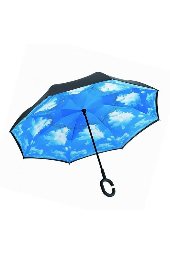 Inverted Adult Unisex Umbrella Windproof with C-shaped Hands B11845-1 EHD