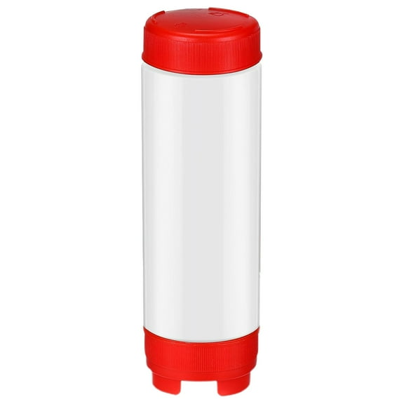 Inverted Plastic Squeeze Bottles, Refillable Tip Large Valve Dispenser Condiment Squeeze Bottle for Sauces Ketchup Sour Cream Self Sealing Syrup Dispenser for Restaurants 8.66x2.17 Inch, Red