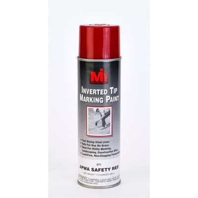 Inverted Tip Spray Paint, #671 APWA Safety Red, 20 Oz.12/cs