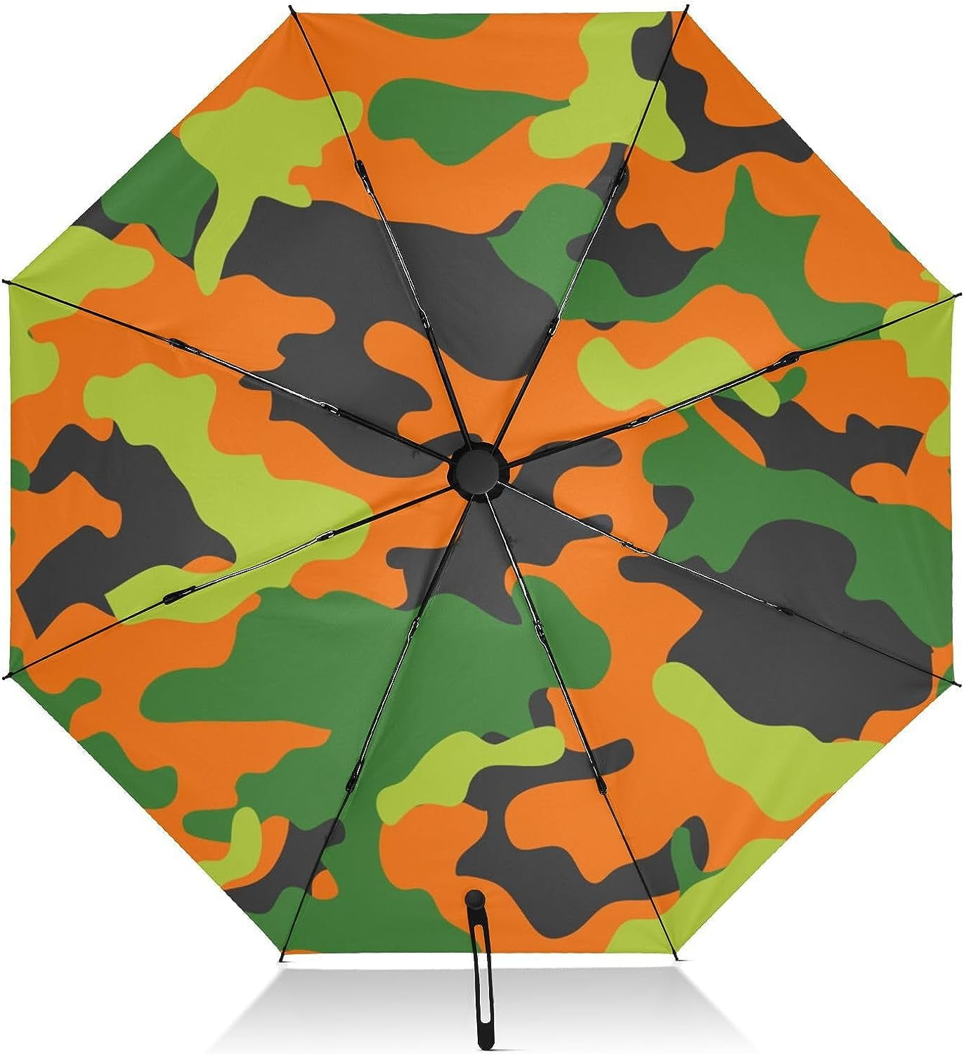 Inverted Umbrella Orange Camo Windproof UV Protection Sun RainAutomatic