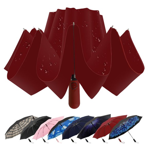 Inverted Umbrella for Rain, Compact Windproof Auto Open Close | Reverse Fold Design, Portable Travel, Small Storage, Large Coverage, Car Friendly, No Drip, Waterproof, Sun Shade