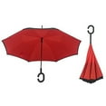 thumbnail image 1 of Inverted Umbrella Windproof Reverse Double Layer Umbrella with C-shaped Hands Red b11845-2, 1 of 5