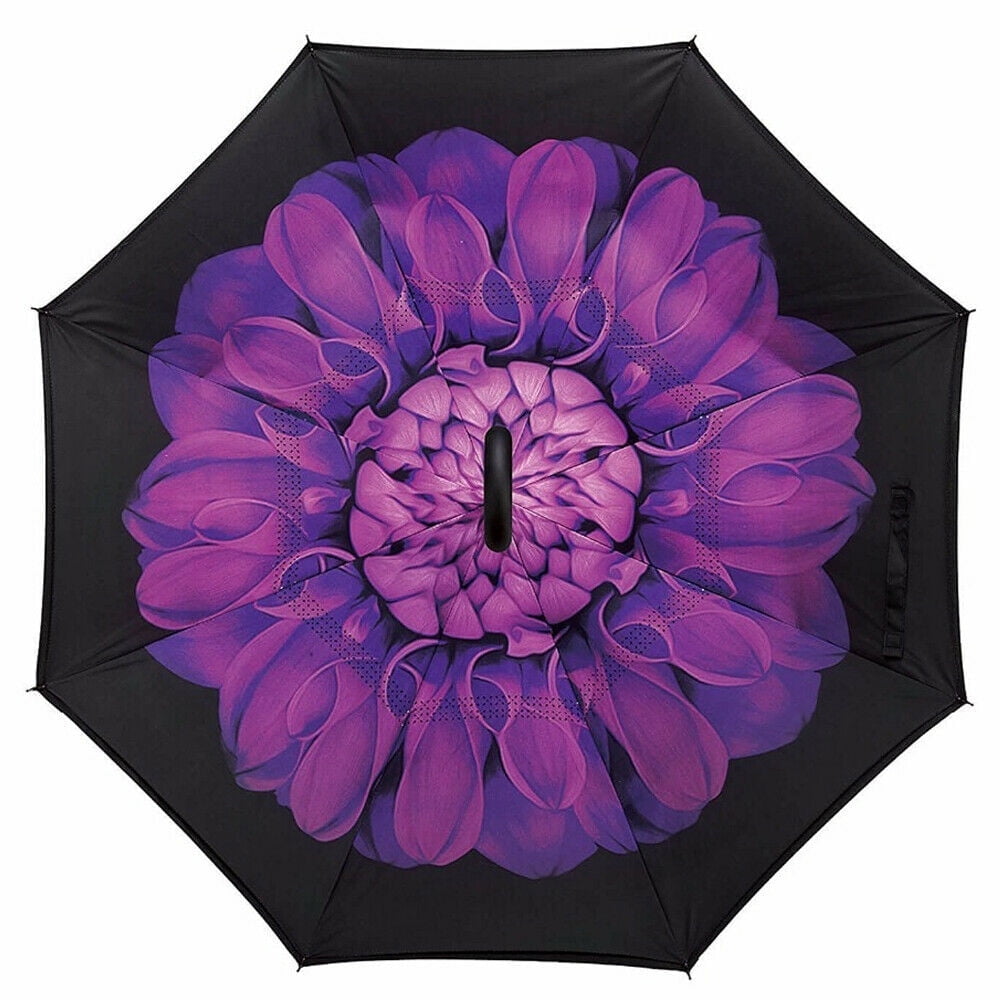 Inverted Umbrella,Windproof Reverse Umbrella, Umbrellas for Women, UV Protection, Upside Down Umbrella C-Handle P9