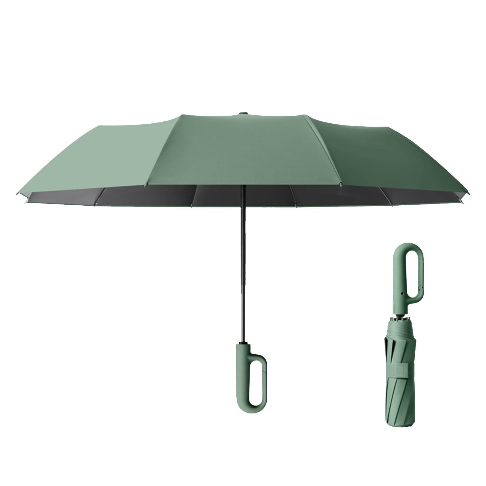 Inverted Umbrella with Carabiner Handle, Windproof Umbrellas for Rain
