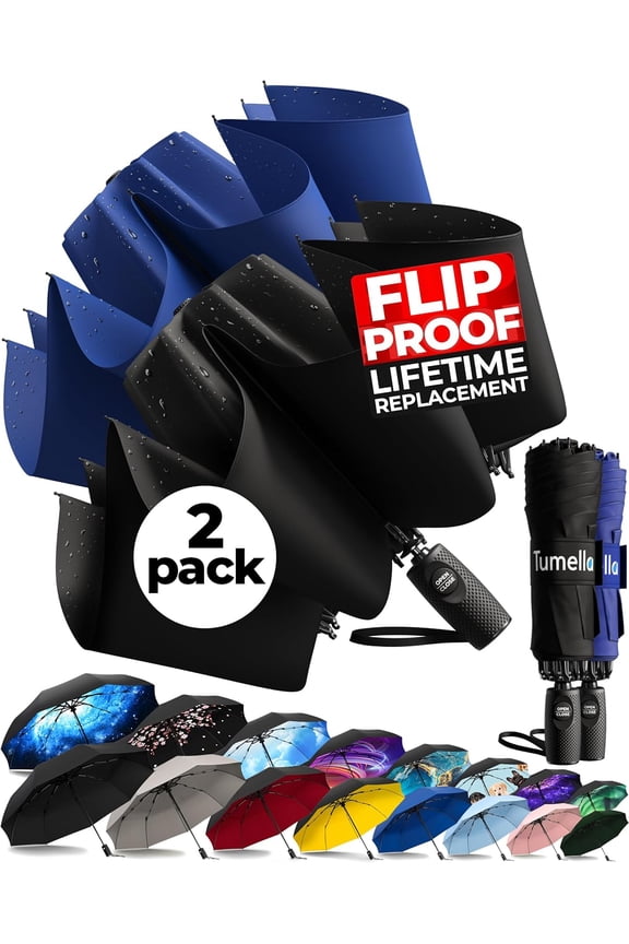 Inverted Windproof Umbrella, Large, Strong, Light, Portable, Automatic Reverse Folding Rain Umbrella, Durable Premium Grip, Fits Car & Backpack