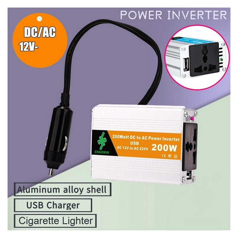 power inverter cigarette lighter cable Inverter 12VDC To AC150W200W250W Car Cigarette Lighter Inverter With USB,  Fast Charging ,High-efficiency Conversion
