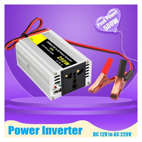 Inverter 12VDC To AC150W200W250W Car Cigarette Lighter Inverter With USB, Fast Charging ,Protect Your Appliances